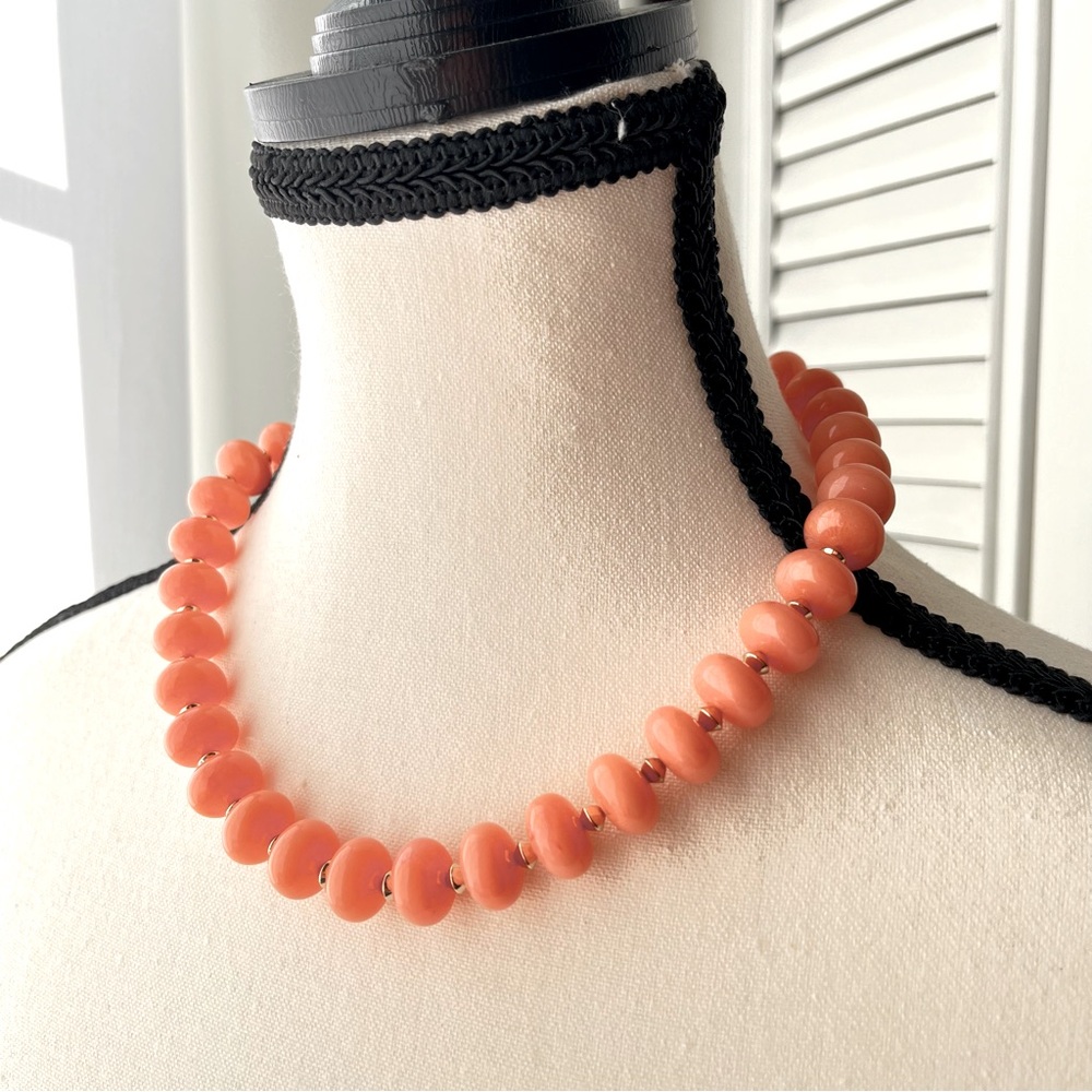 J. Crew Orange and Gold Beaded Necklace and Bracelet Set